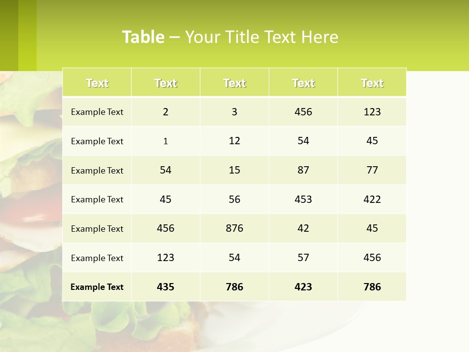A Big Sandwich With Lettuce And Tomatoes On It PowerPoint Template