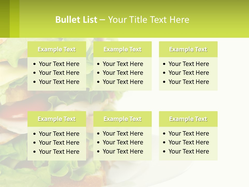 A Big Sandwich With Lettuce And Tomatoes On It PowerPoint Template