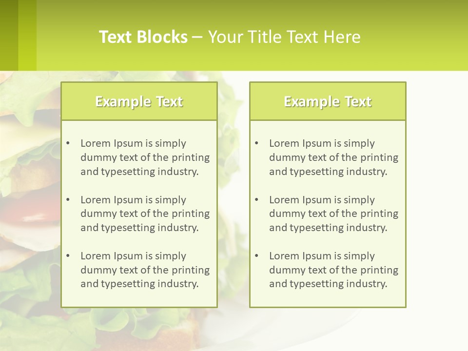 A Big Sandwich With Lettuce And Tomatoes On It PowerPoint Template
