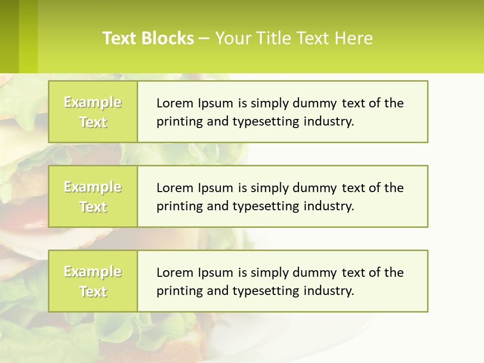 A Big Sandwich With Lettuce And Tomatoes On It PowerPoint Template