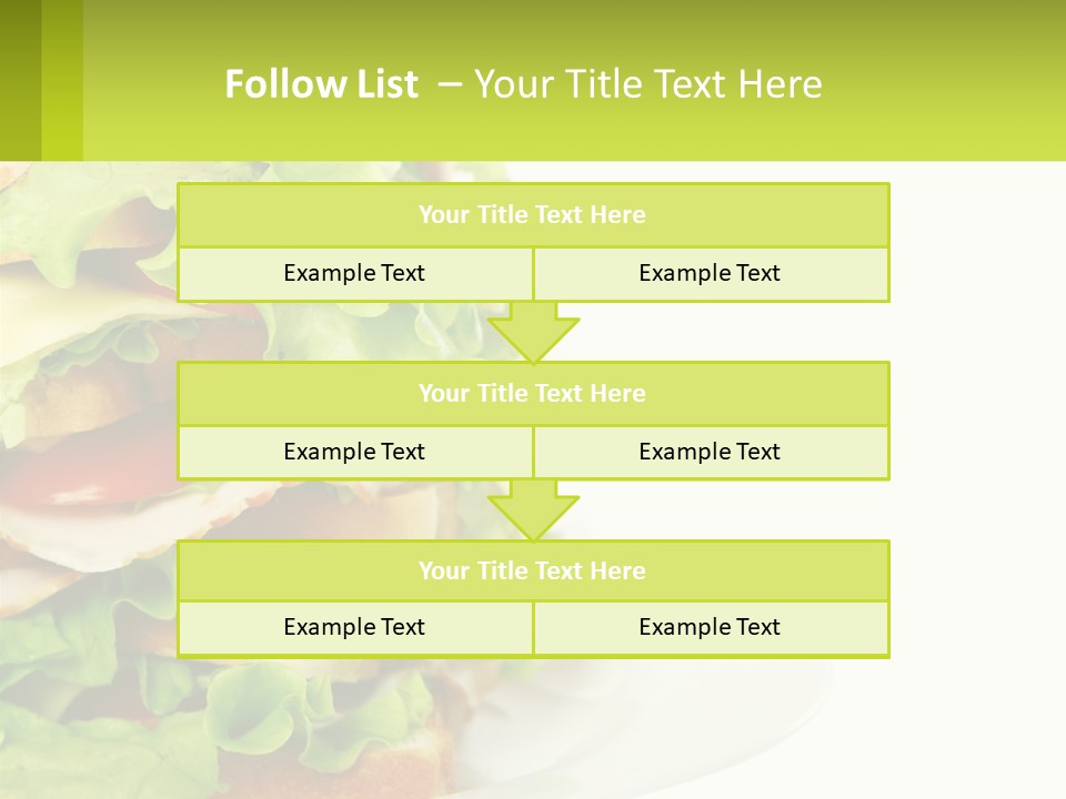 A Big Sandwich With Lettuce And Tomatoes On It PowerPoint Template