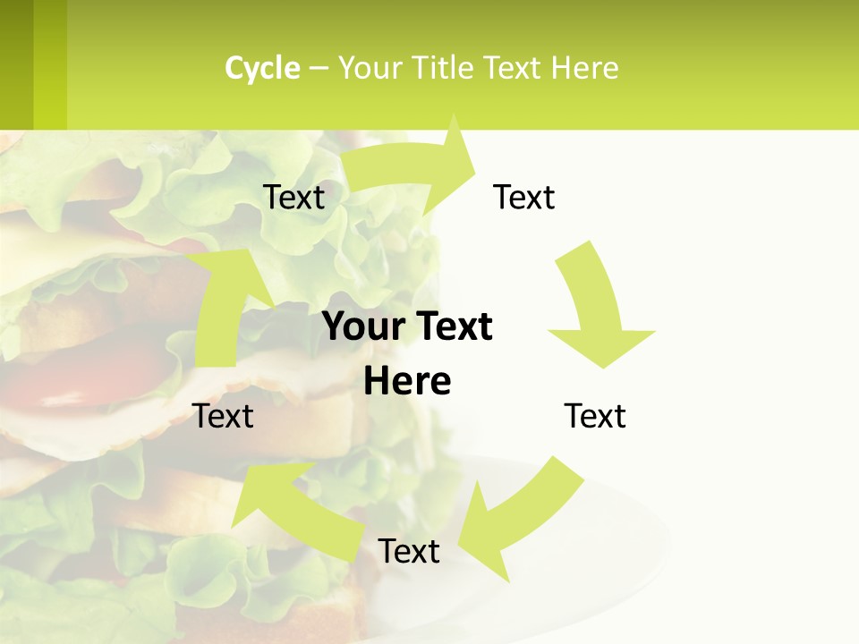 A Big Sandwich With Lettuce And Tomatoes On It PowerPoint Template