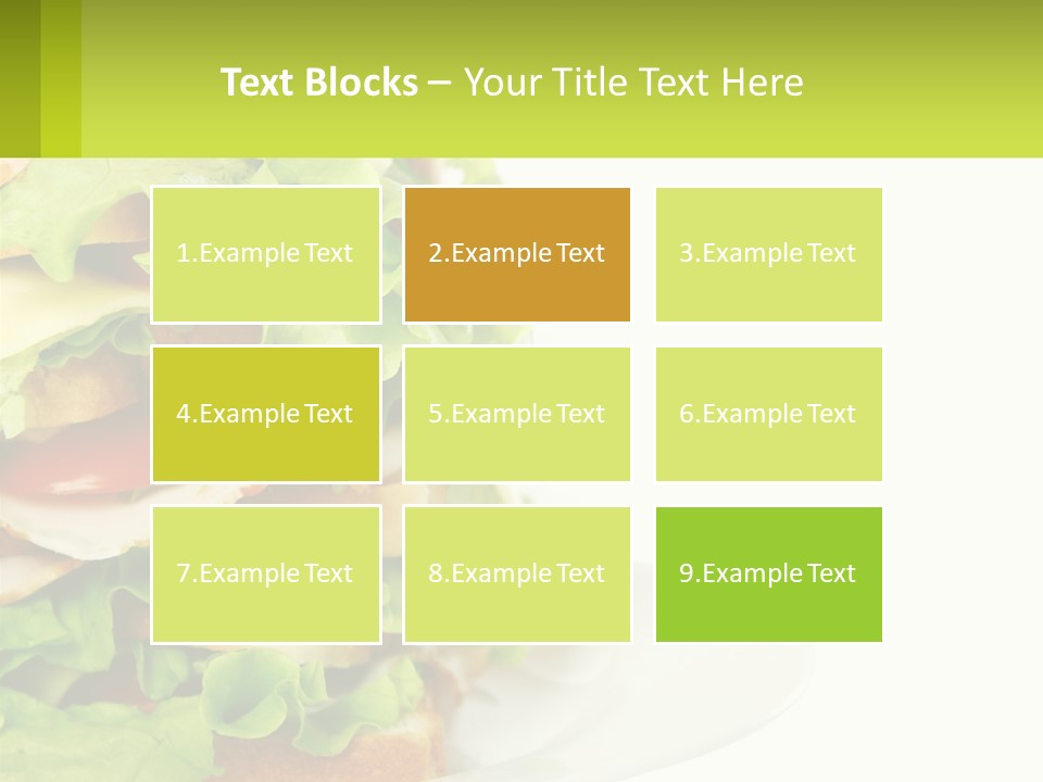 A Big Sandwich With Lettuce And Tomatoes On It PowerPoint Template