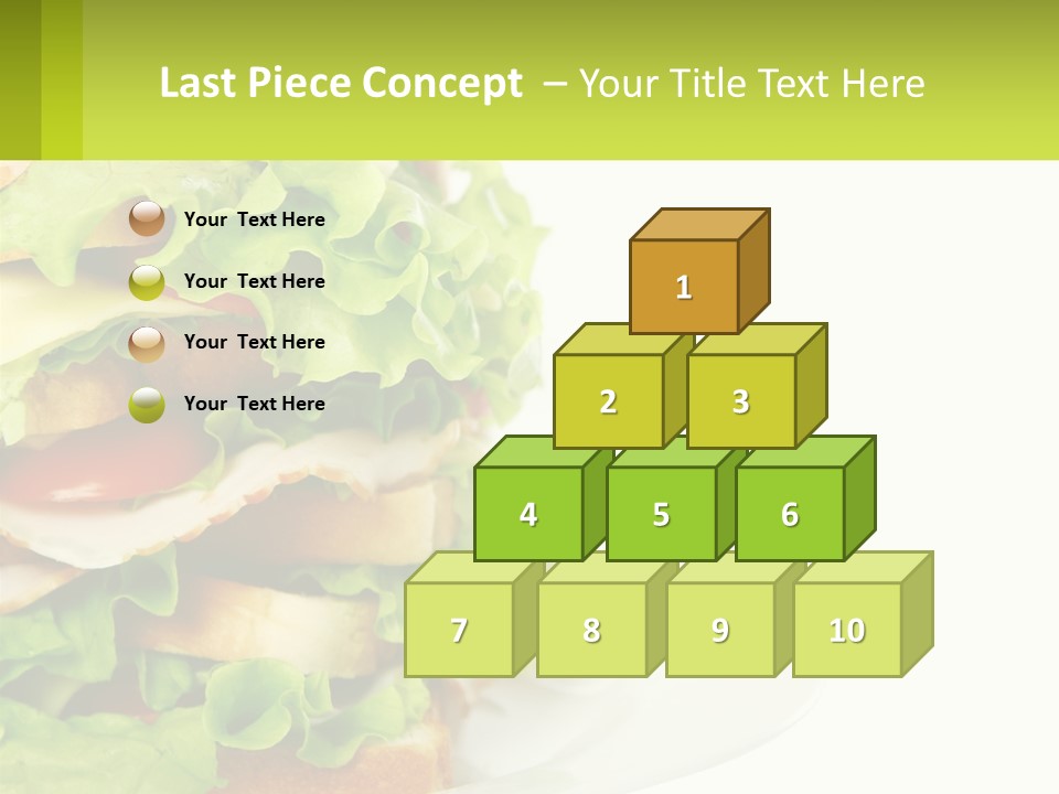 A Big Sandwich With Lettuce And Tomatoes On It PowerPoint Template
