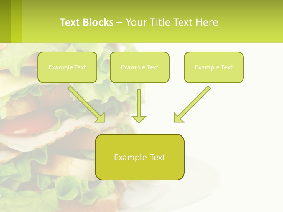 A Big Sandwich With Lettuce And Tomatoes On It PowerPoint Template