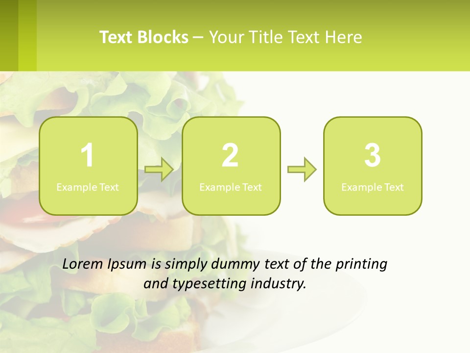 A Big Sandwich With Lettuce And Tomatoes On It PowerPoint Template