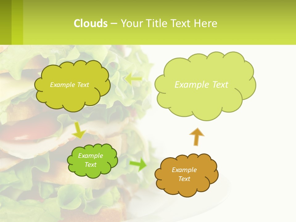 A Big Sandwich With Lettuce And Tomatoes On It PowerPoint Template