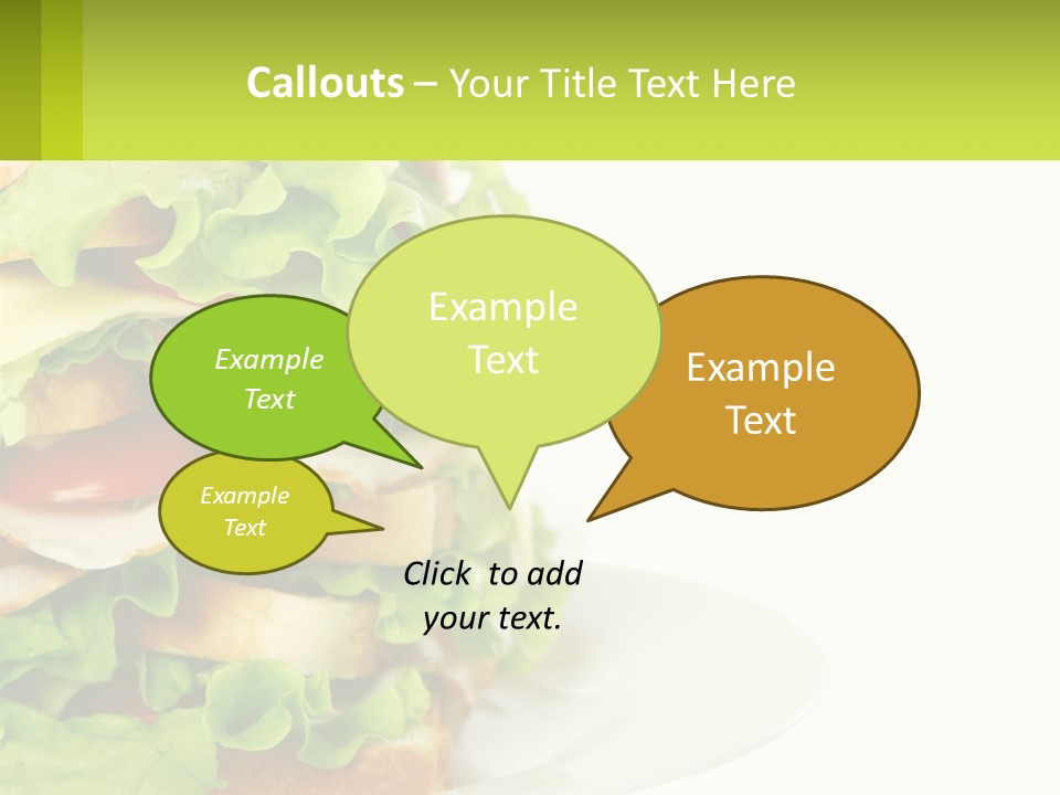 A Big Sandwich With Lettuce And Tomatoes On It PowerPoint Template