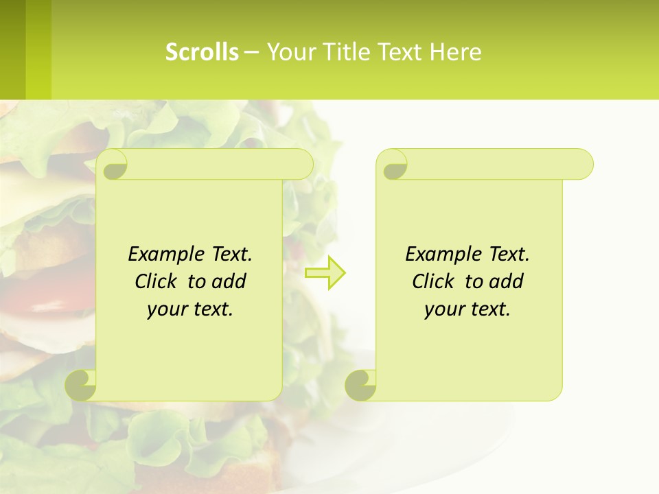 A Big Sandwich With Lettuce And Tomatoes On It PowerPoint Template
