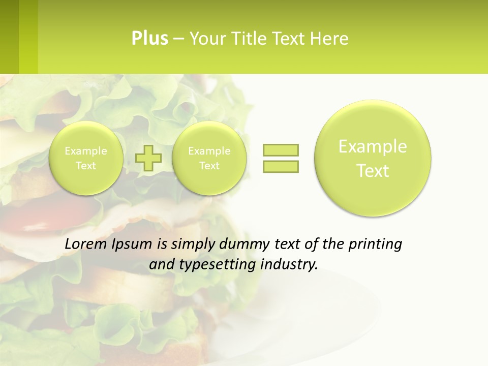A Big Sandwich With Lettuce And Tomatoes On It PowerPoint Template