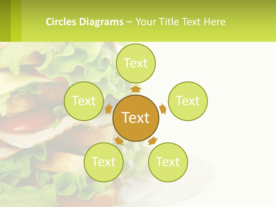 A Big Sandwich With Lettuce And Tomatoes On It PowerPoint Template