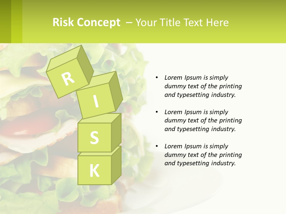 A Big Sandwich With Lettuce And Tomatoes On It PowerPoint Template