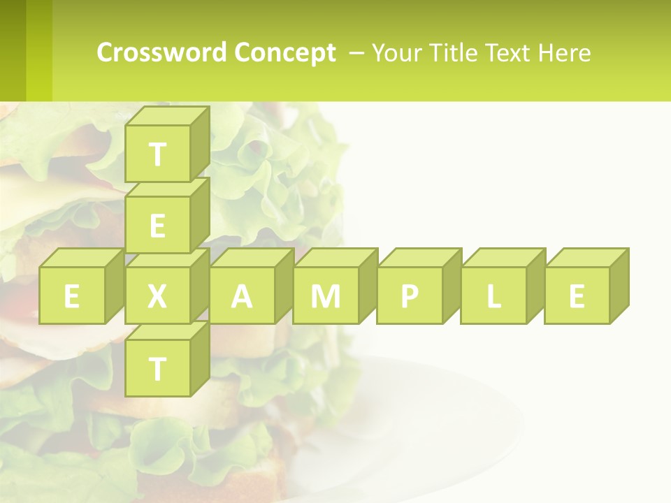 A Big Sandwich With Lettuce And Tomatoes On It PowerPoint Template