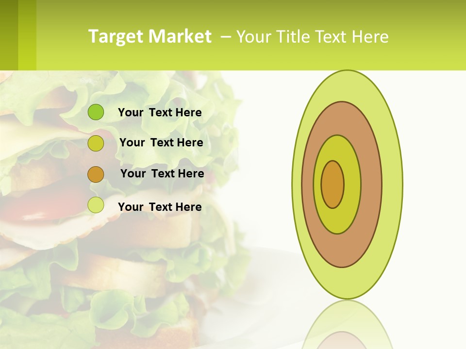 A Big Sandwich With Lettuce And Tomatoes On It PowerPoint Template