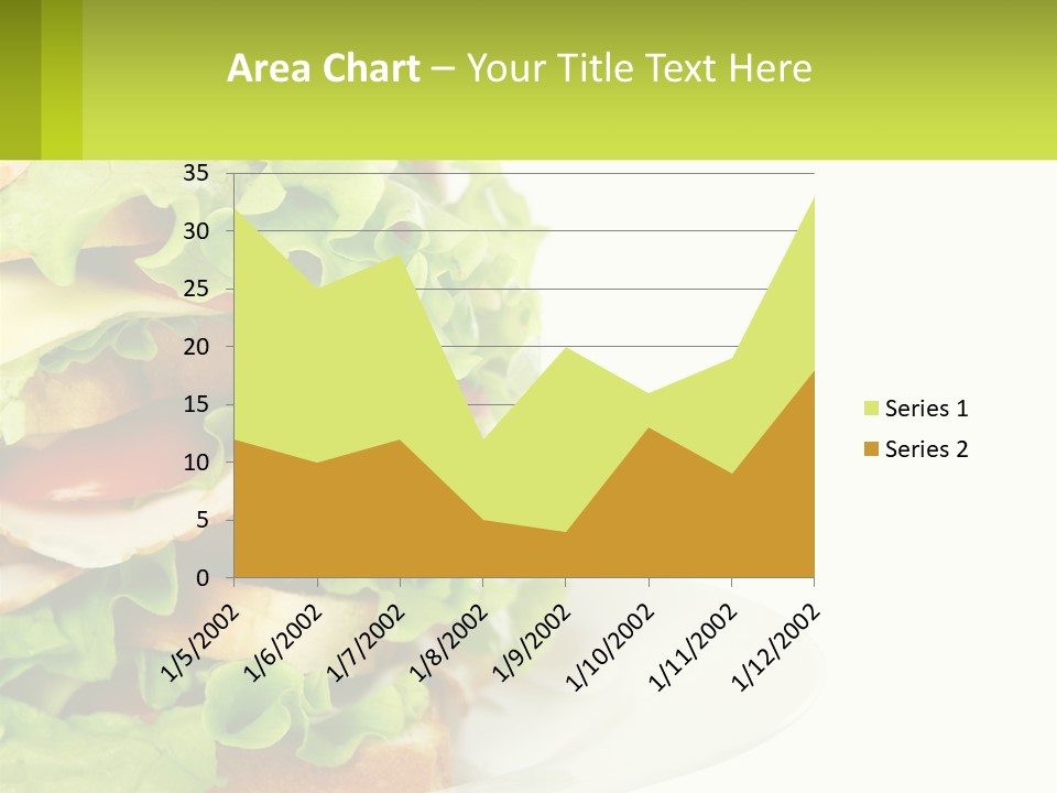 A Big Sandwich With Lettuce And Tomatoes On It PowerPoint Template