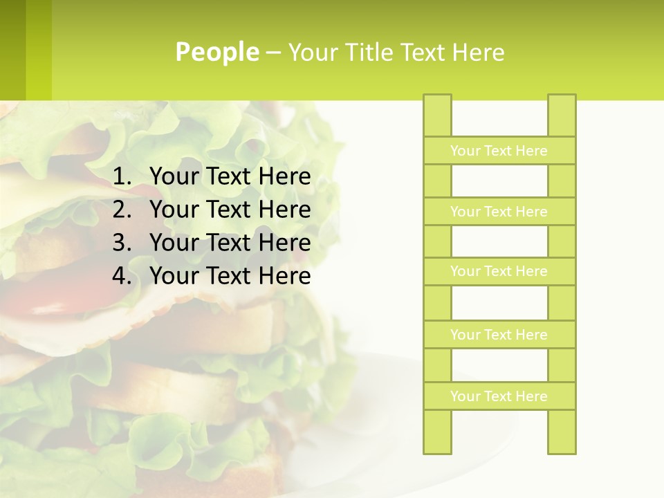 A Big Sandwich With Lettuce And Tomatoes On It PowerPoint Template