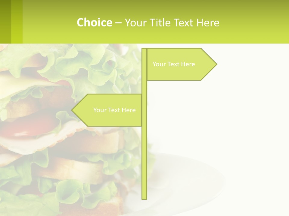 A Big Sandwich With Lettuce And Tomatoes On It PowerPoint Template