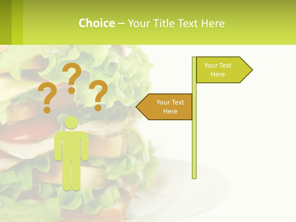 A Big Sandwich With Lettuce And Tomatoes On It PowerPoint Template