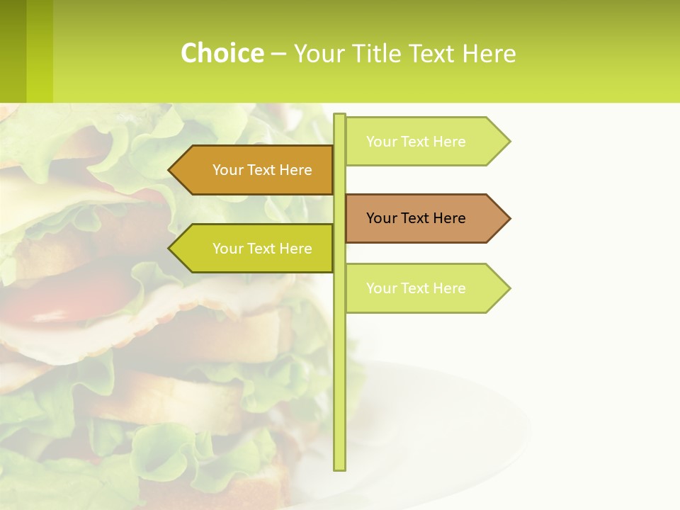 A Big Sandwich With Lettuce And Tomatoes On It PowerPoint Template
