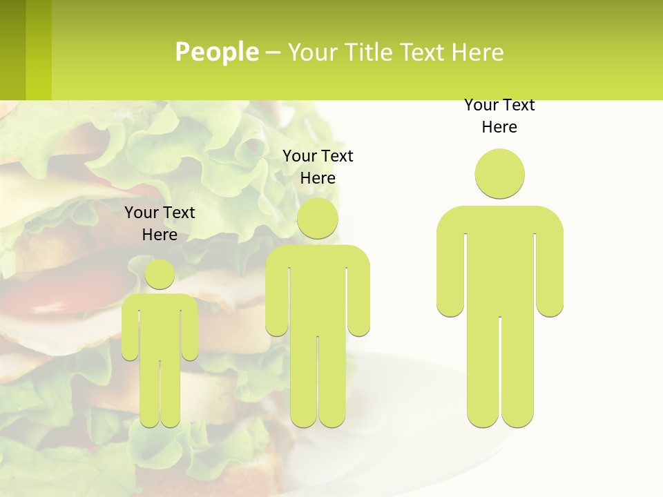 A Big Sandwich With Lettuce And Tomatoes On It PowerPoint Template