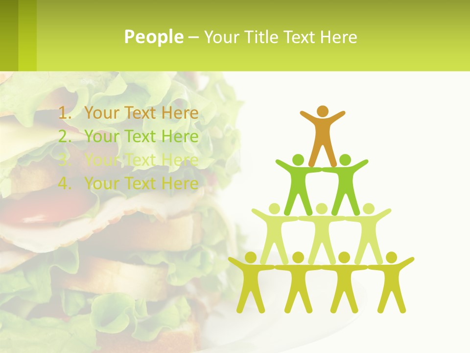 A Big Sandwich With Lettuce And Tomatoes On It PowerPoint Template