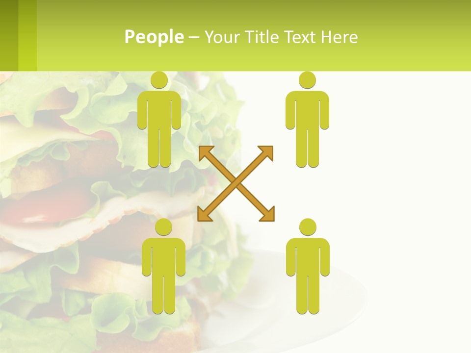A Big Sandwich With Lettuce And Tomatoes On It PowerPoint Template