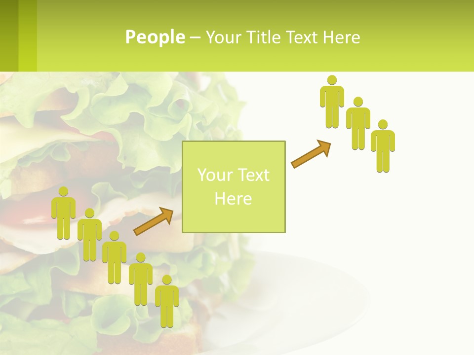A Big Sandwich With Lettuce And Tomatoes On It PowerPoint Template