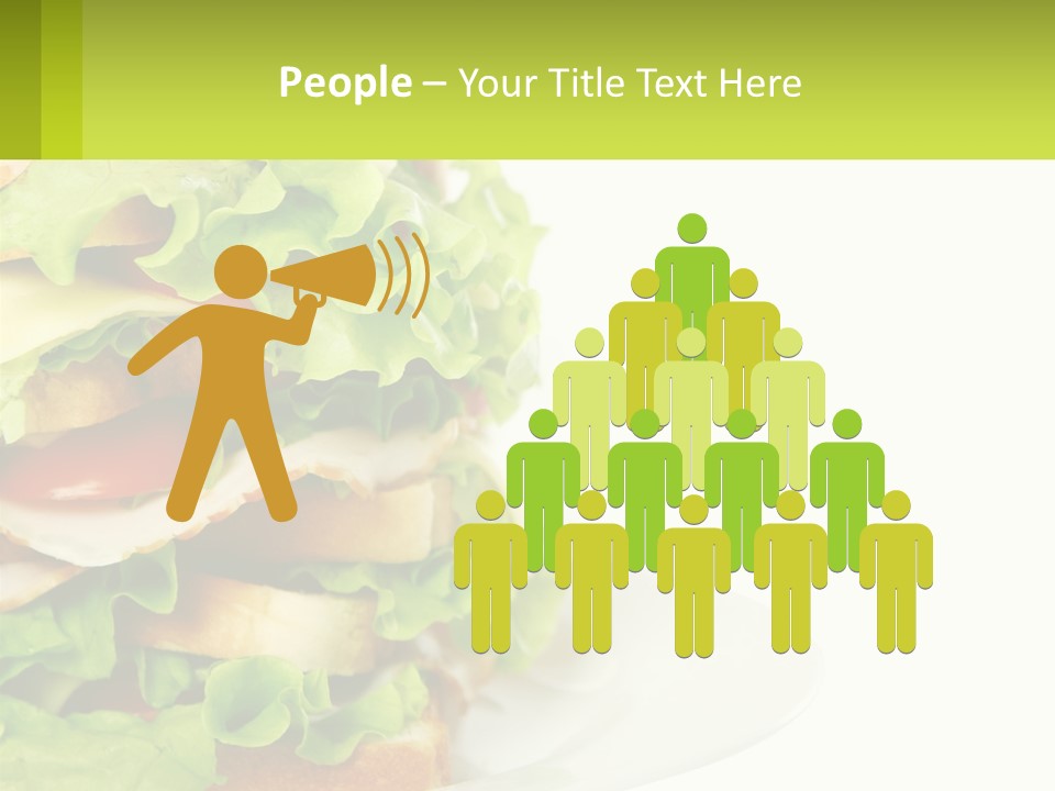 A Big Sandwich With Lettuce And Tomatoes On It PowerPoint Template