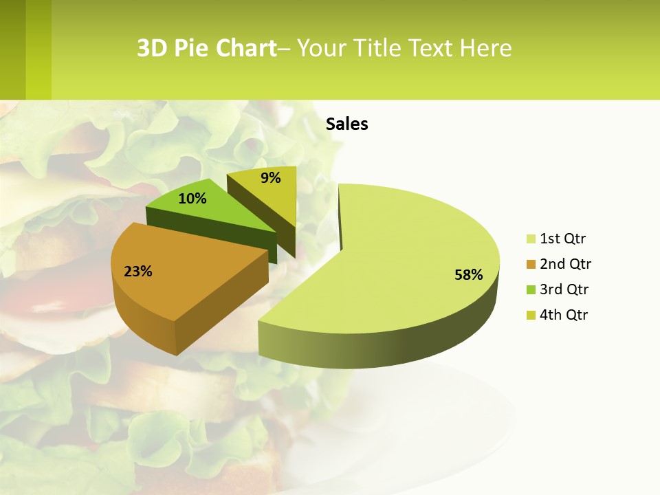 A Big Sandwich With Lettuce And Tomatoes On It PowerPoint Template