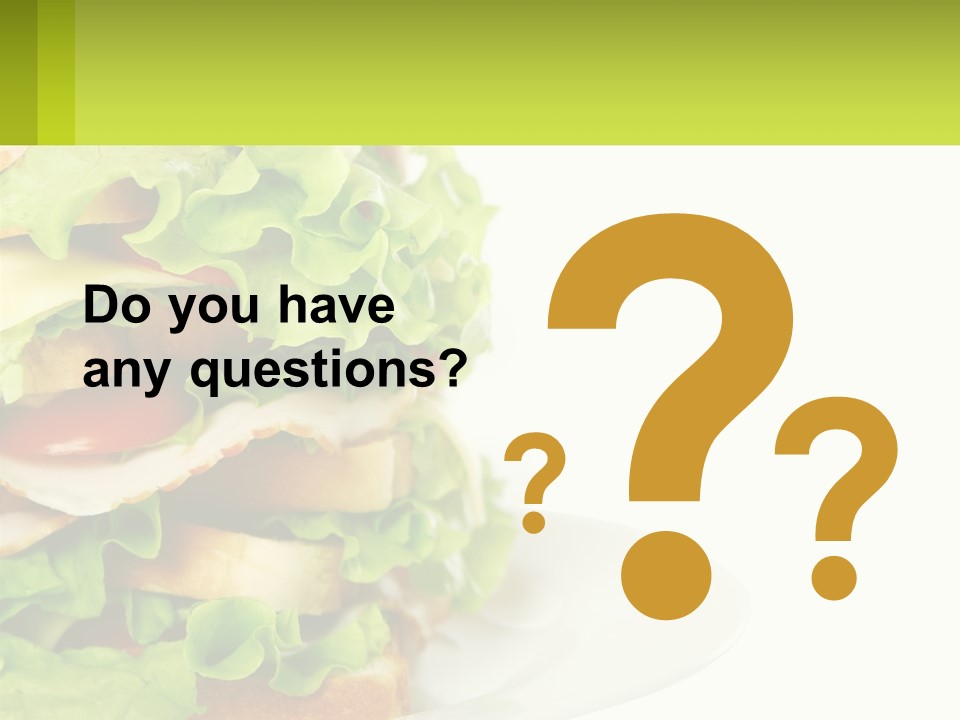 A Big Sandwich With Lettuce And Tomatoes On It PowerPoint Template