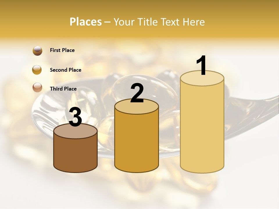 A Spoon Full Of Vitamin Pills On A White Surface PowerPoint Template