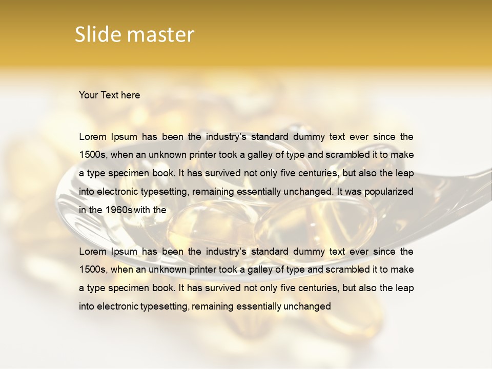 A Spoon Full Of Vitamin Pills On A White Surface PowerPoint Template