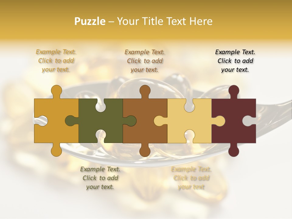 A Spoon Full Of Vitamin Pills On A White Surface PowerPoint Template