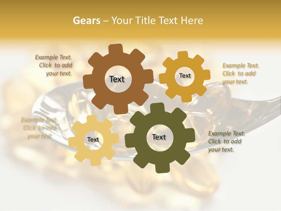 A Spoon Full Of Vitamin Pills On A White Surface PowerPoint Template