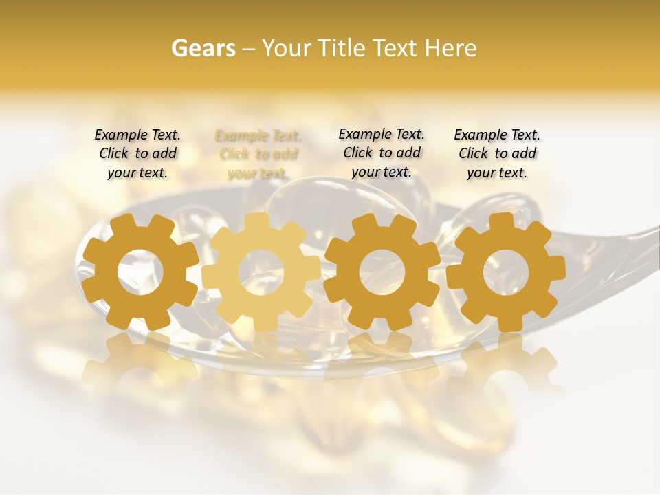 A Spoon Full Of Vitamin Pills On A White Surface PowerPoint Template