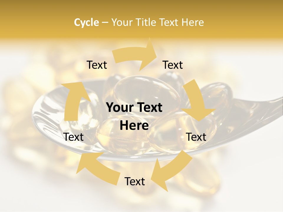 A Spoon Full Of Vitamin Pills On A White Surface PowerPoint Template