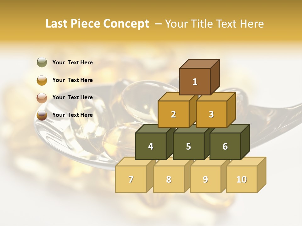 A Spoon Full Of Vitamin Pills On A White Surface PowerPoint Template