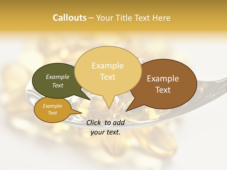 A Spoon Full Of Vitamin Pills On A White Surface PowerPoint Template