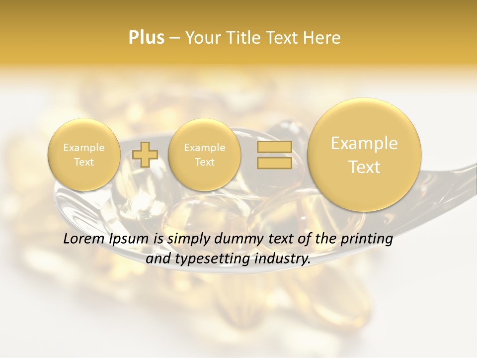 A Spoon Full Of Vitamin Pills On A White Surface PowerPoint Template