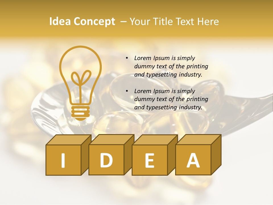 A Spoon Full Of Vitamin Pills On A White Surface PowerPoint Template