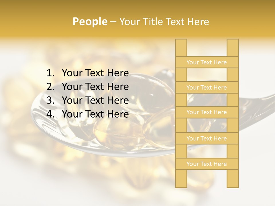 A Spoon Full Of Vitamin Pills On A White Surface PowerPoint Template