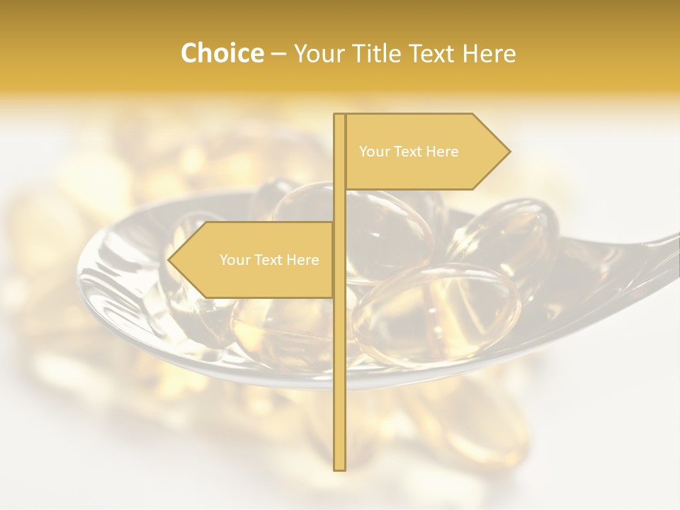 A Spoon Full Of Vitamin Pills On A White Surface PowerPoint Template