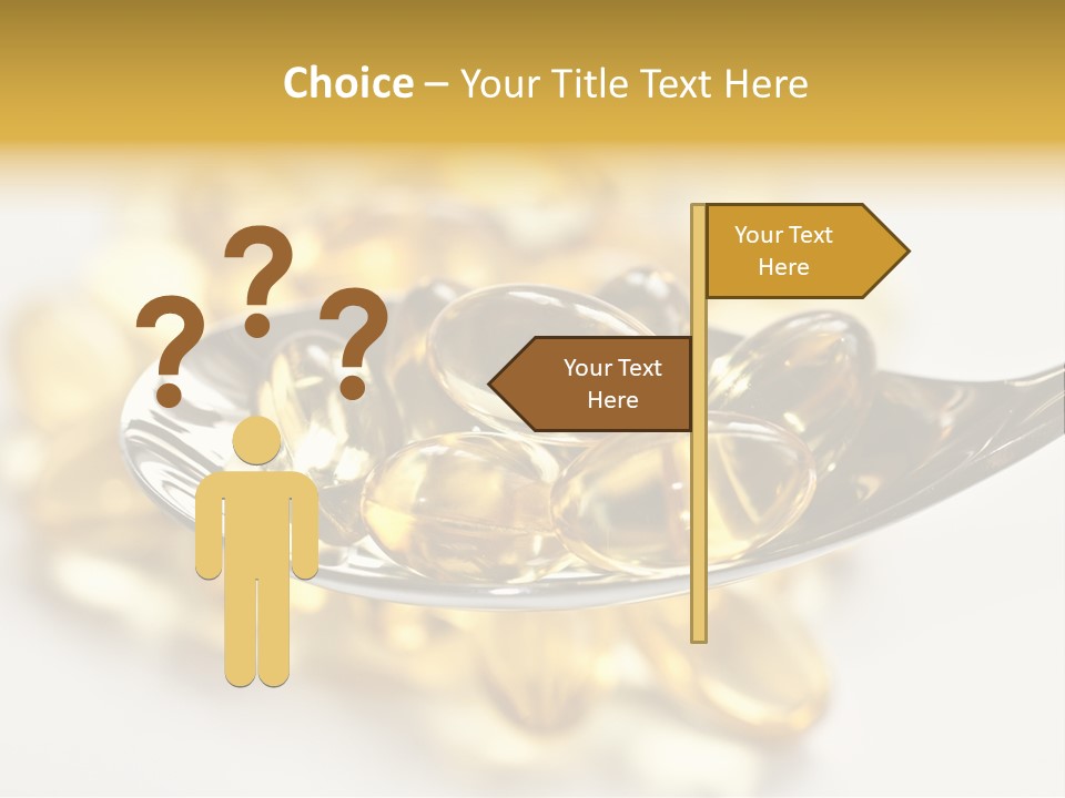 A Spoon Full Of Vitamin Pills On A White Surface PowerPoint Template