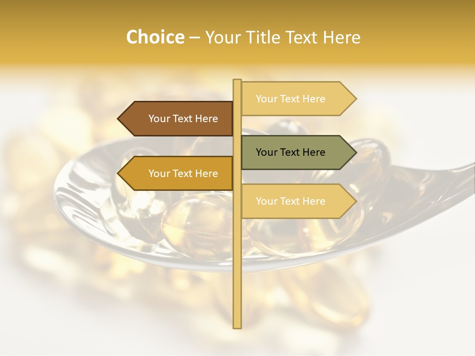 A Spoon Full Of Vitamin Pills On A White Surface PowerPoint Template