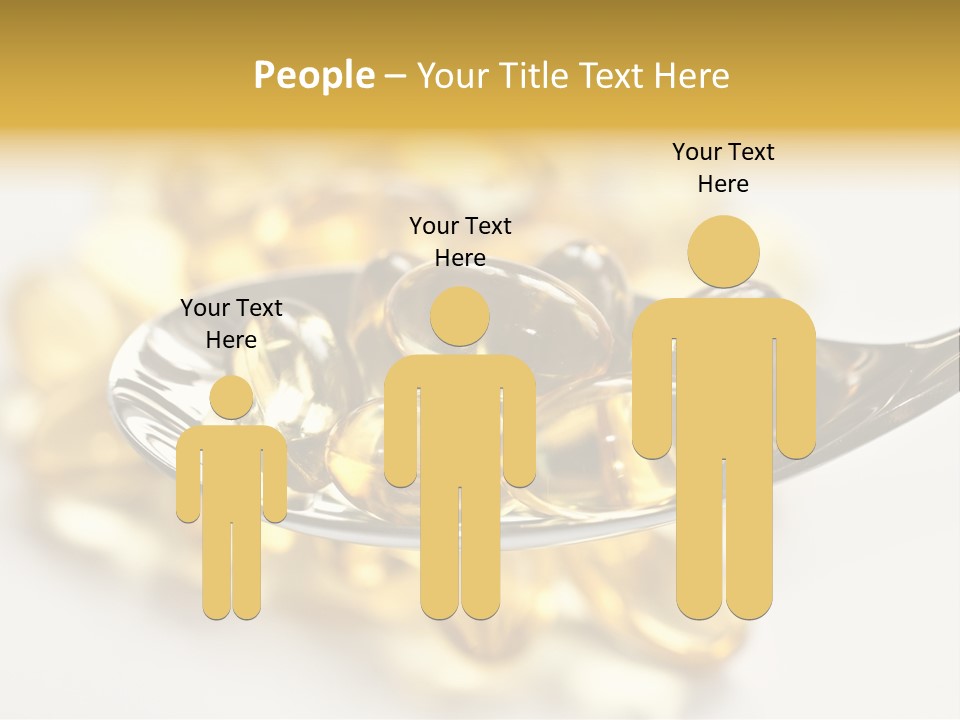 A Spoon Full Of Vitamin Pills On A White Surface PowerPoint Template