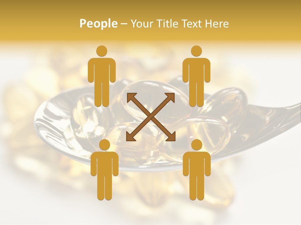 A Spoon Full Of Vitamin Pills On A White Surface PowerPoint Template