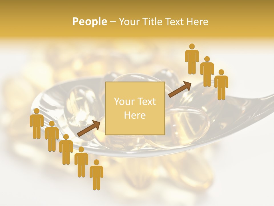 A Spoon Full Of Vitamin Pills On A White Surface PowerPoint Template