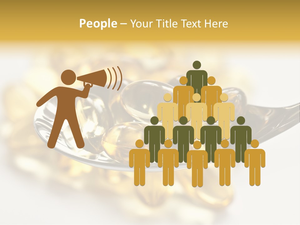 A Spoon Full Of Vitamin Pills On A White Surface PowerPoint Template