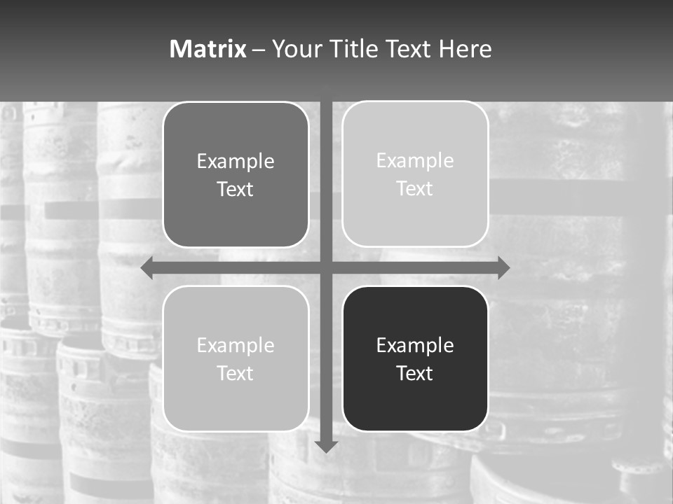 A Large Group Of Barrels In Black And White PowerPoint Template