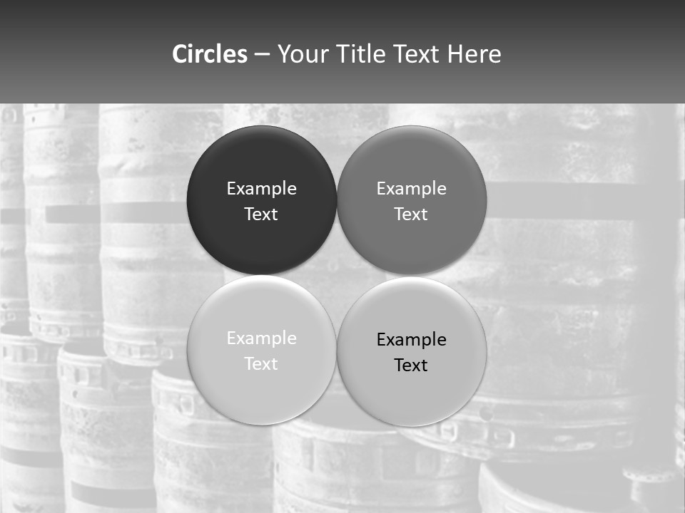 A Large Group Of Barrels In Black And White PowerPoint Template